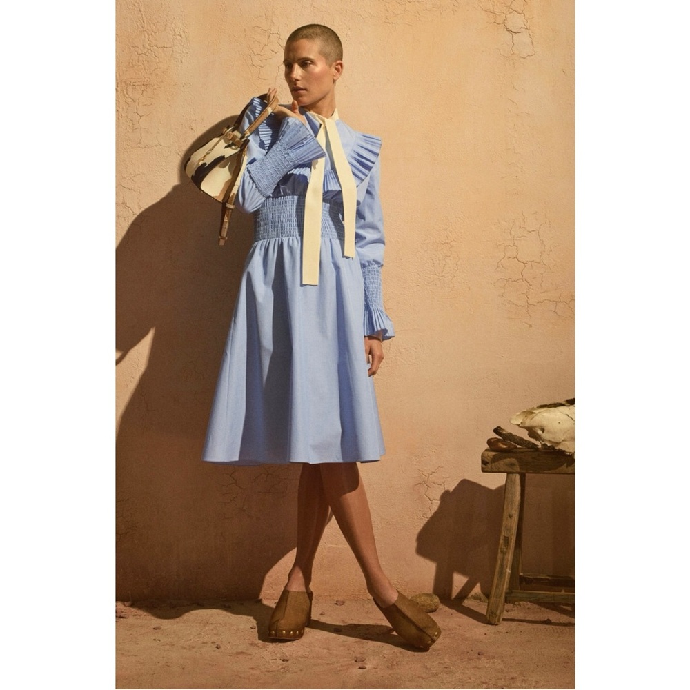 Tory Burch Smocked Cotton Dress NWT